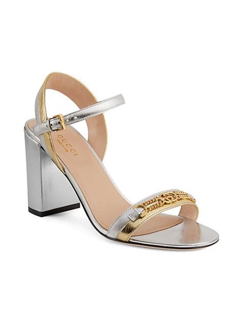 gucci ava chain heel sandals|Designer High Heel Sandals .